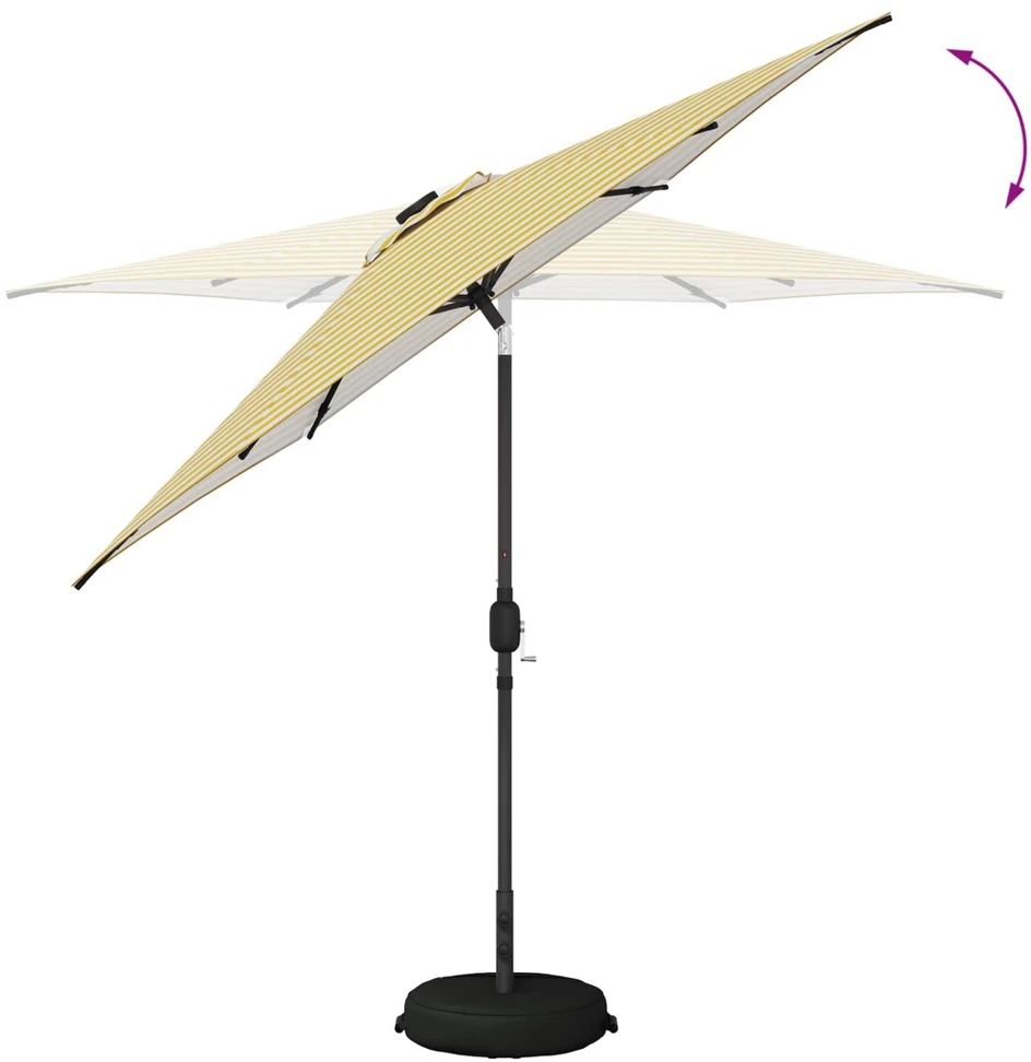 Sodo skėtis su LED šviesomis ir standu 270 x 270 cm Poliesteris
