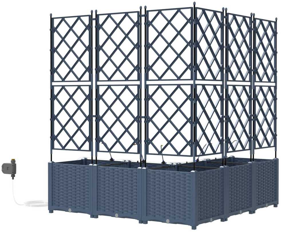 Sodo vazonas 2 vnt. Pilka 80 x 40 x 125,5 cm PP