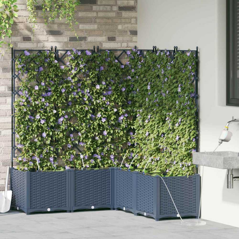 Sodo vazonas 2 vnt. Pilka 80 x 40 x 143 cm PP