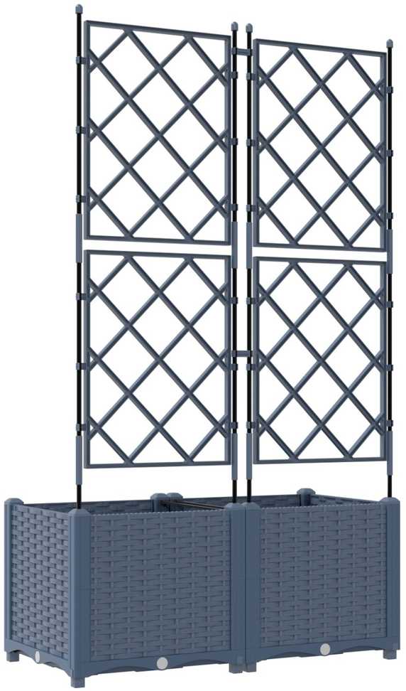 Sodo vazonas 2 vnt. Pilka 80 x 40 x 143 cm PP