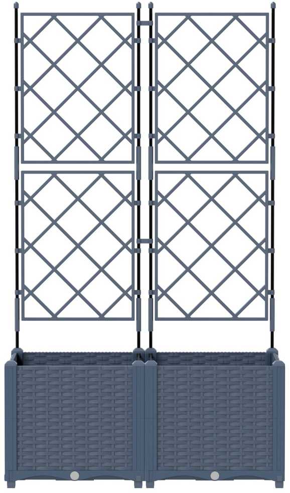 Sodo vazonas 2 vnt. Pilka 80 x 40 x 143 cm PP