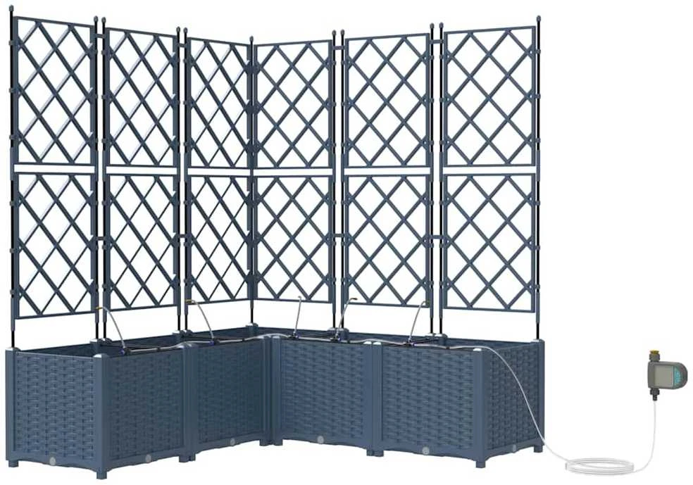 Sodo vazonas 3 vnt. Pilka 120 x 40 x 125,5 cm PP