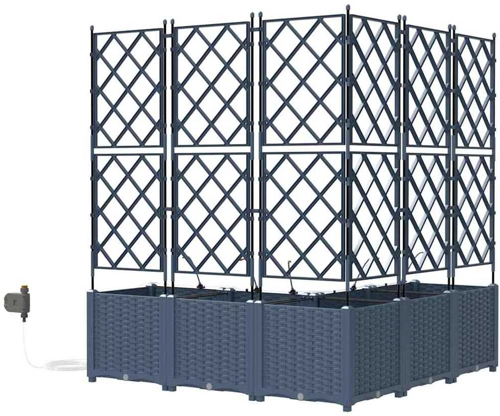 Sodo vazonas 3 vnt. Pilka 120 x 40 x 125,5 cm PP