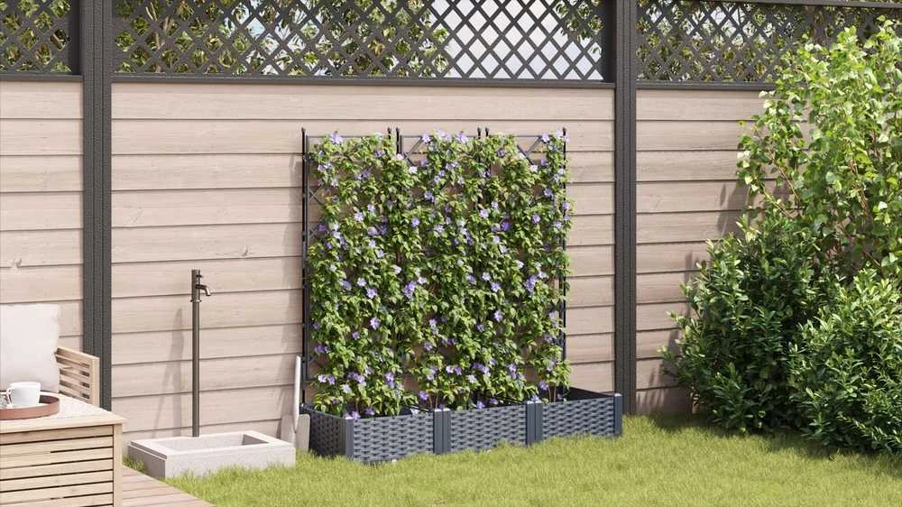 Sodo vazonas 3 vnt. Pilka 120 x 40 x 125,5 cm PP