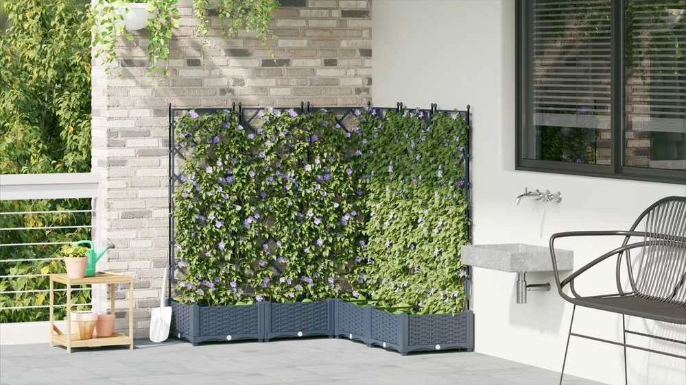 Sodo vazonas 5 vnt. Pilka 120 x 120 x 125,5 cm PP