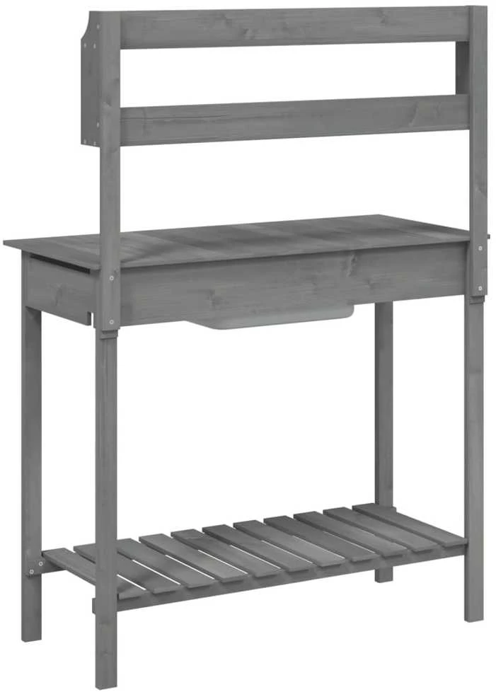 Sodinimo stalas su plautuve, pilkas, 147,5x44x139,5cm, eglė