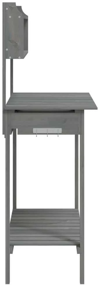 Sodinimo stalas su plautuve, pilkas, 147,5x44x139,5cm, eglė