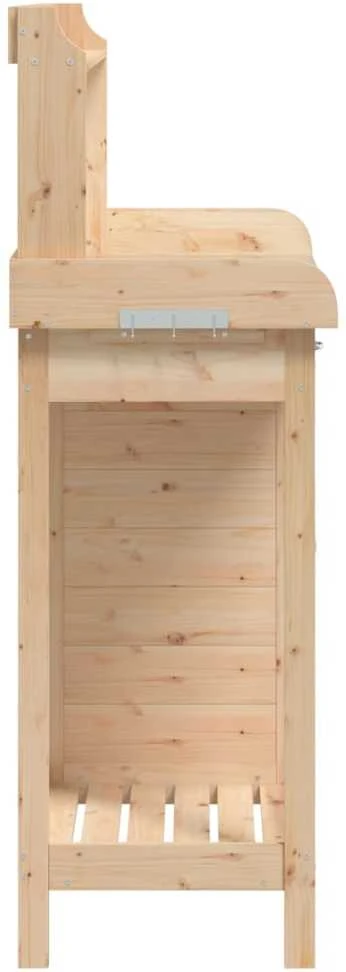 Sodinimo stalas su spintele, 110,5x45x124,5cm, eglės masyvas