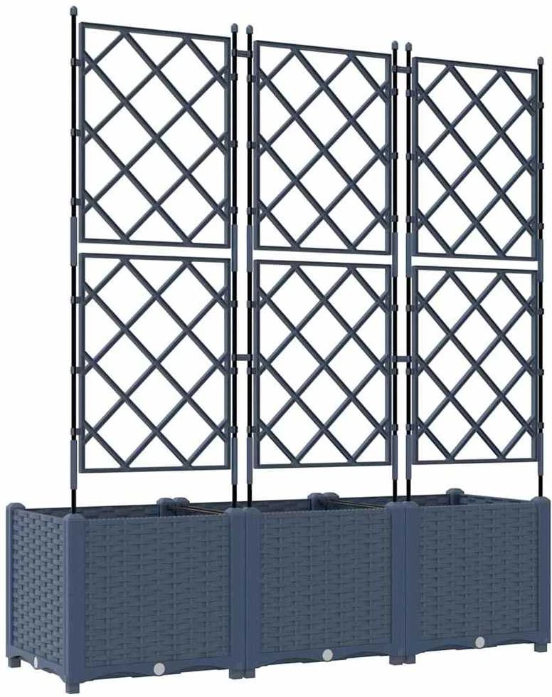 Sodo vazonas 3 vnt. Pilka 120 x 40 x 143 cm PP