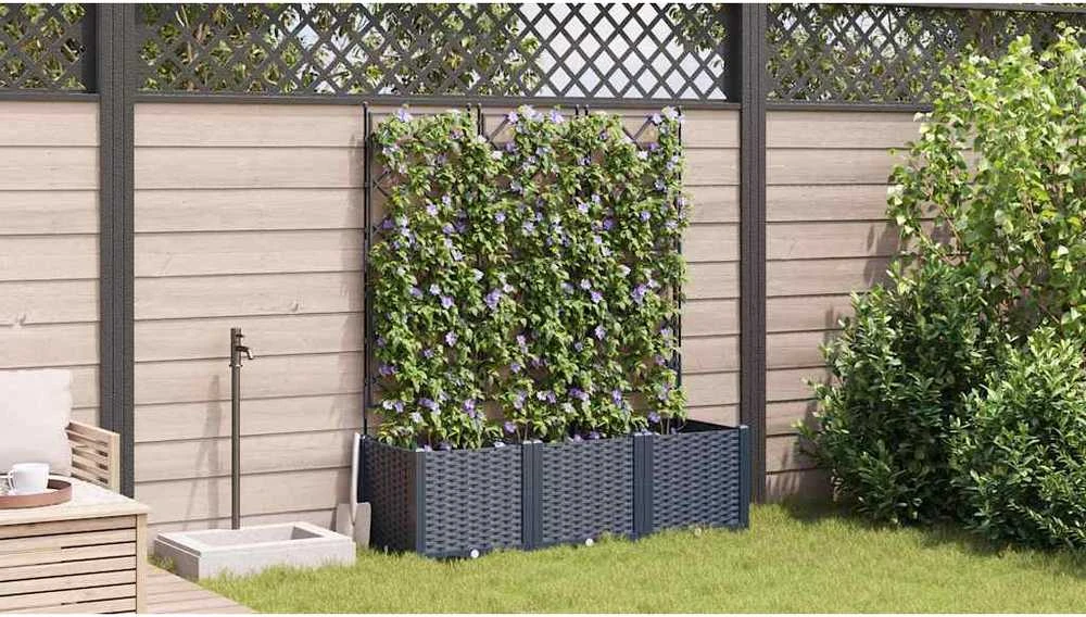 Sodo vazonas 3 vnt. Pilka 120 x 40 x 143 cm PP