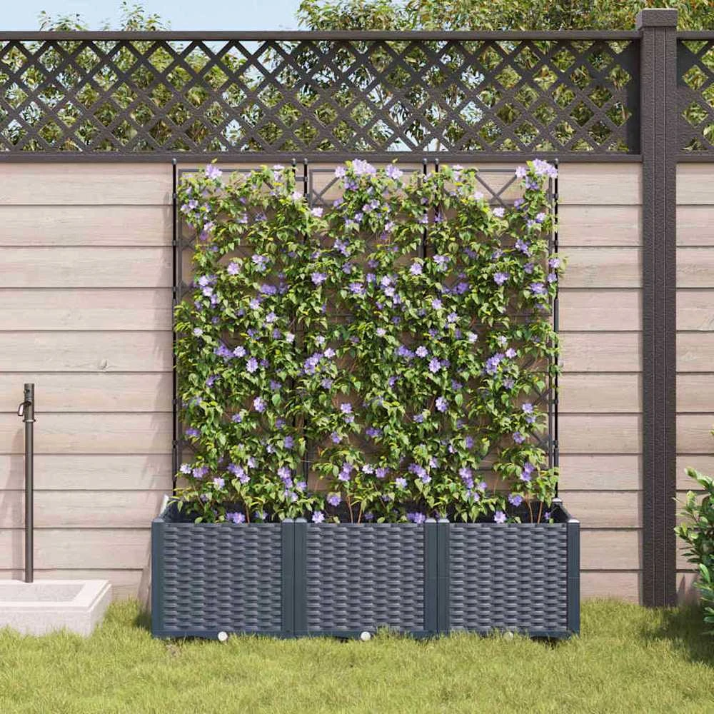 Sodo vazonas 3 vnt. Pilka 120 x 40 x 143 cm PP
