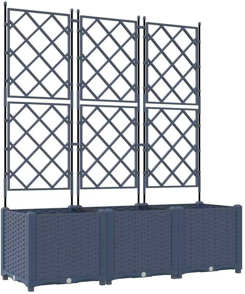 Sodo vazonas 3 vnt. Pilka 120 x 40 x 143 cm PP