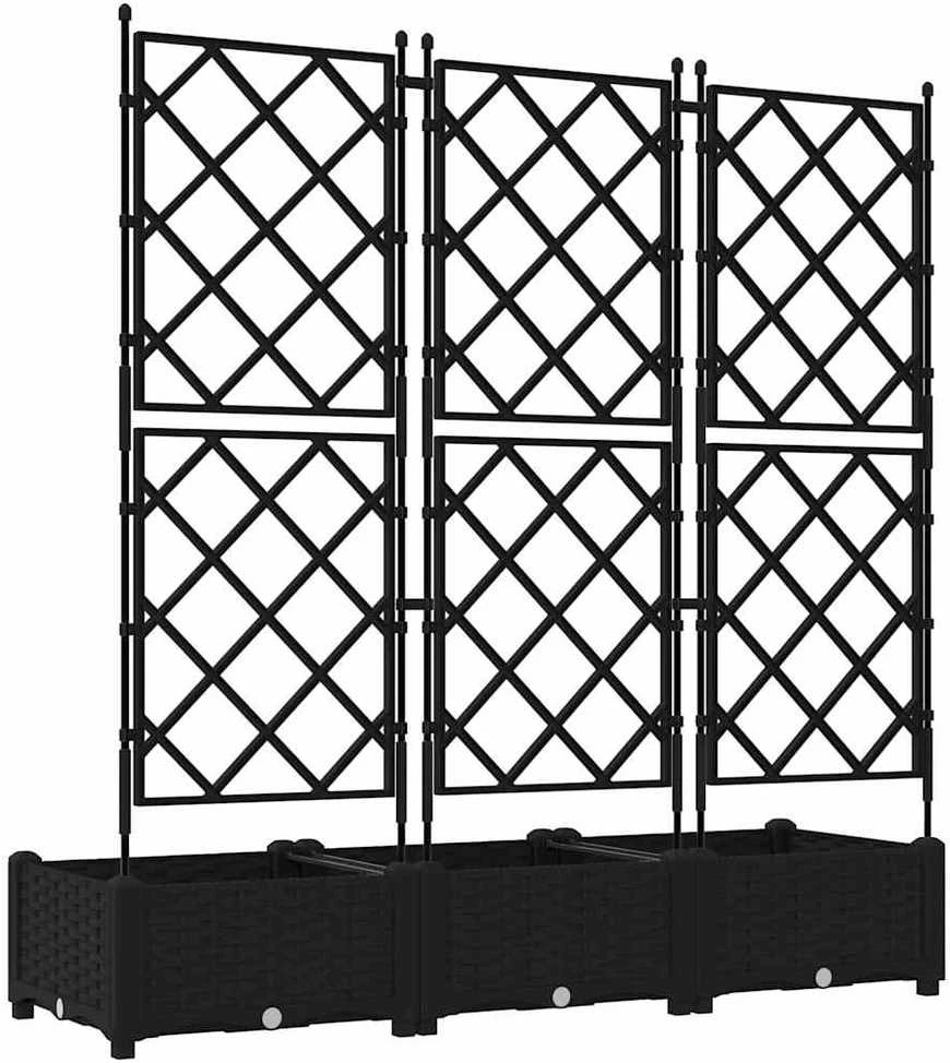 Sodo vazonas 3 vnt. Juoda 120 x 40 x 125,5 cm PP
