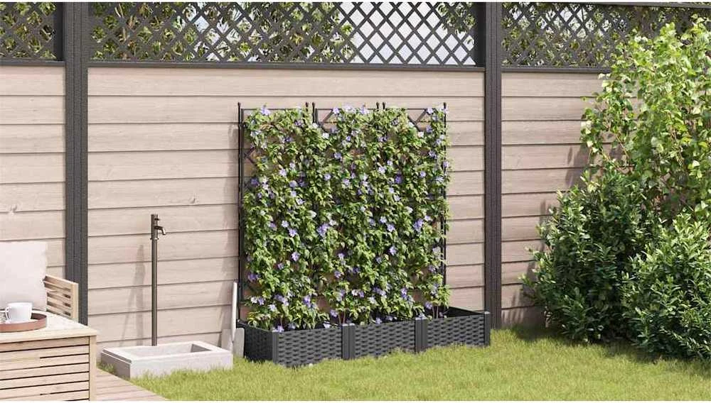 Sodo vazonas 3 vnt. Juoda 120 x 40 x 125,5 cm PP
