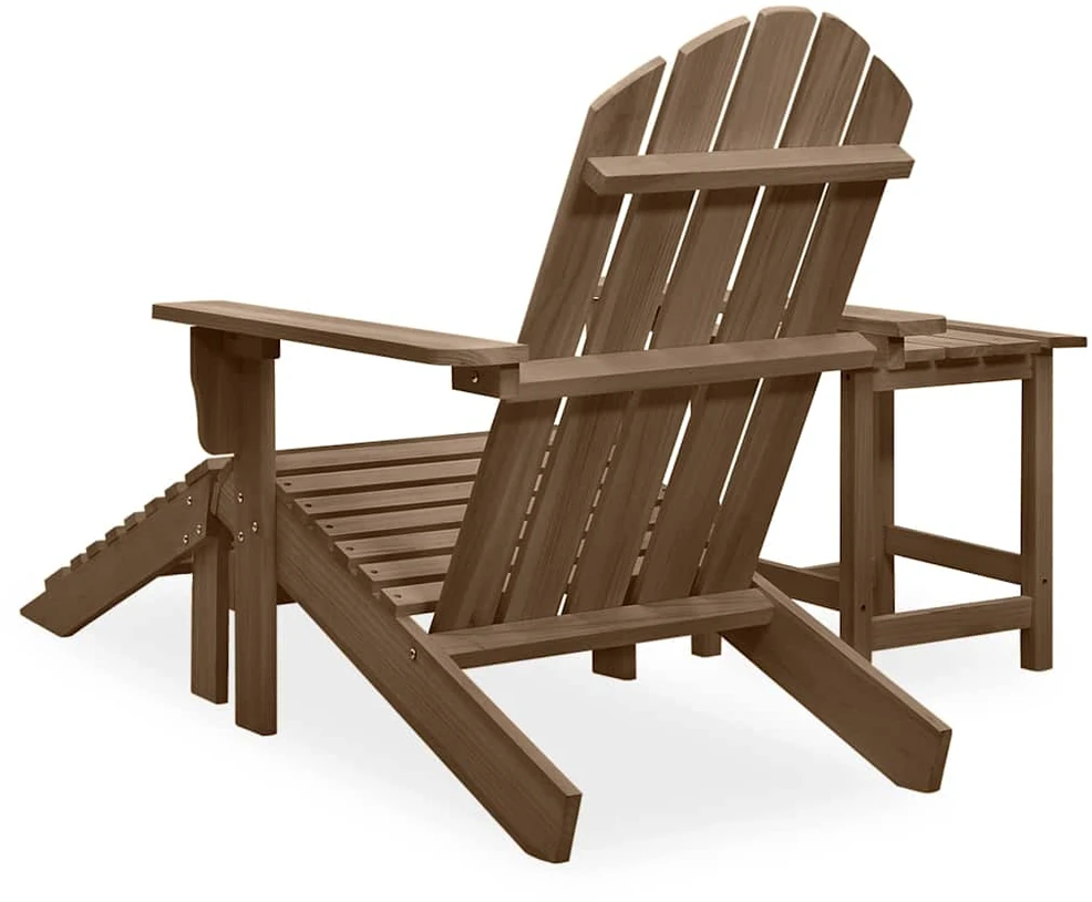 Sodo Adirondack kėdė su otomane ir staliuku, ruda, eglė