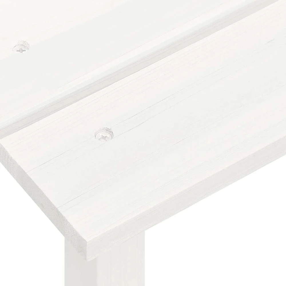 Sodo Adirondack kėdė su otomane ir staliuku, balta, eglė