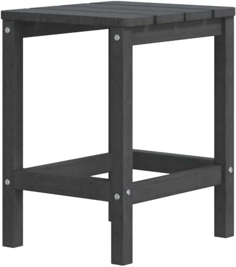 Sodo Adirondack kėdė su pakoja ir staliuku, antracito, HDPE