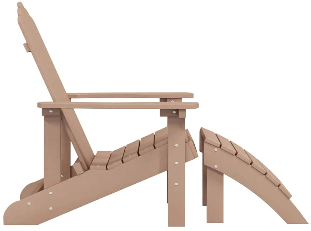 Sodo Adirondack kėdė su pakoja, rudos spalvos, HDPE