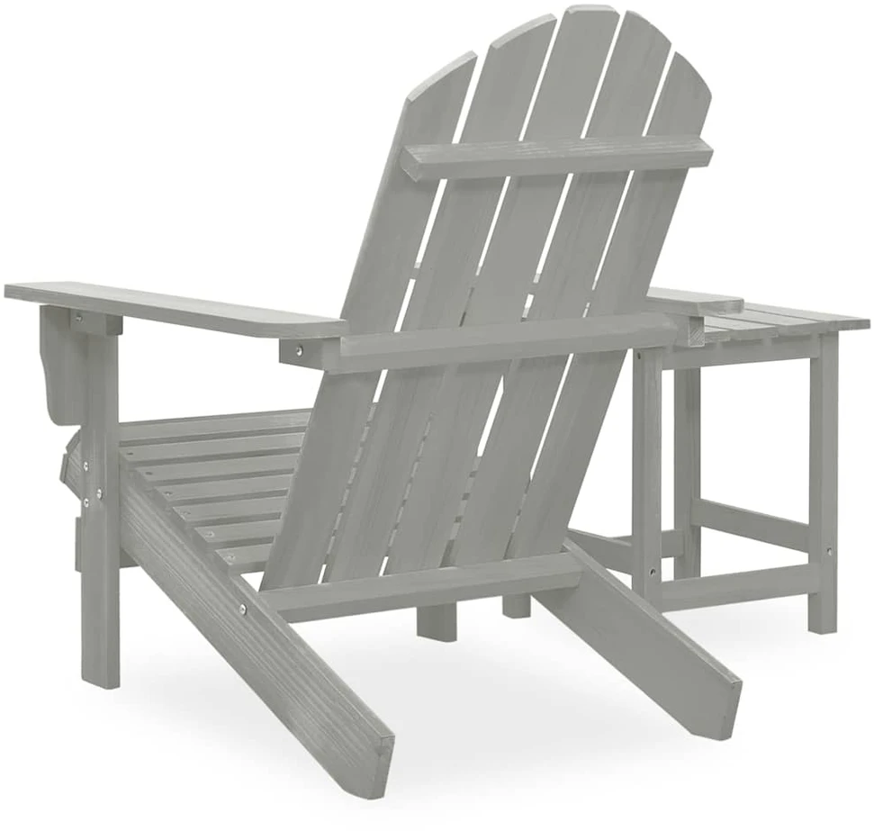 Sodo Adirondack kėdė su staliuku, pilka, eglės medienos masyvas