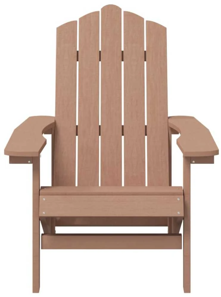 Sodo Adirondack kėdė su staliuku, rudos spalvos, HDPE