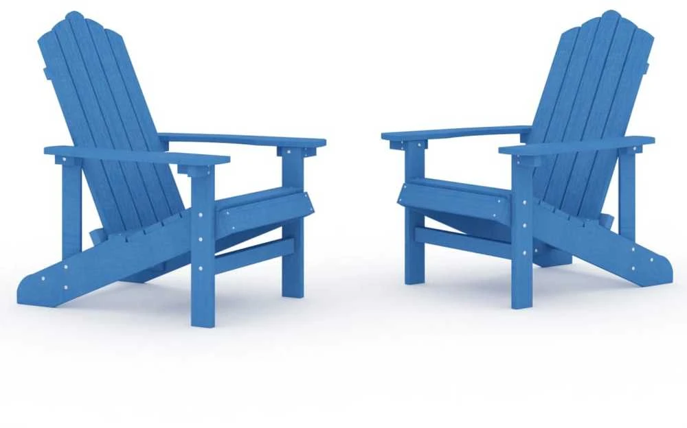 Sodo Adirondack kėdės, 2vnt., mėlynos spalvos, HDPE