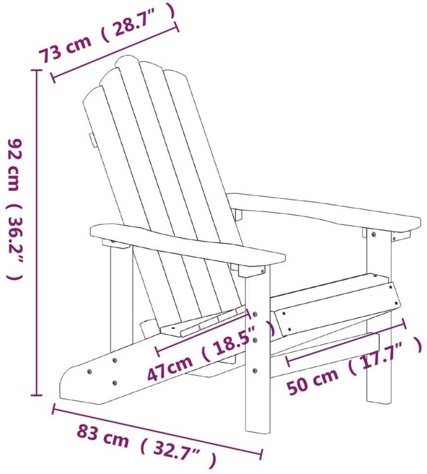 Sodo Adirondack kėdės su staliuku, mėlynos spalvos, HDPE