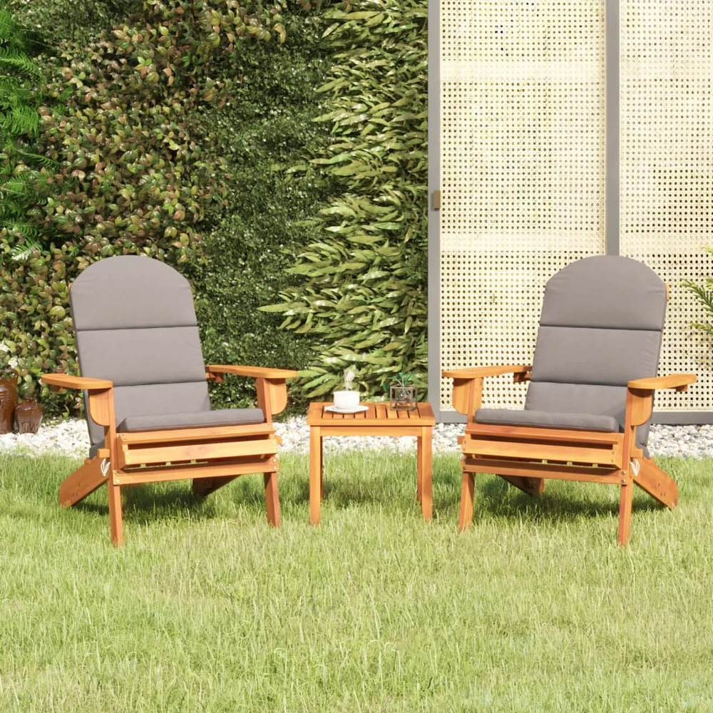 Lauko baldų komplektas Sodo adirondack komplektas, 3 dalių, akacijos medienos masyvas