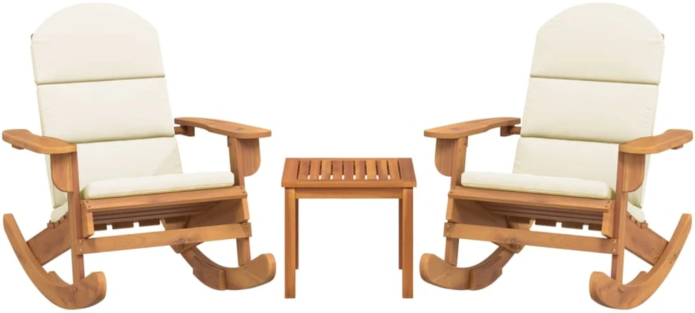 Lauko baldų komplektas Sodo adirondack komplektas, 3 dalių, akacijos medienos masyvas