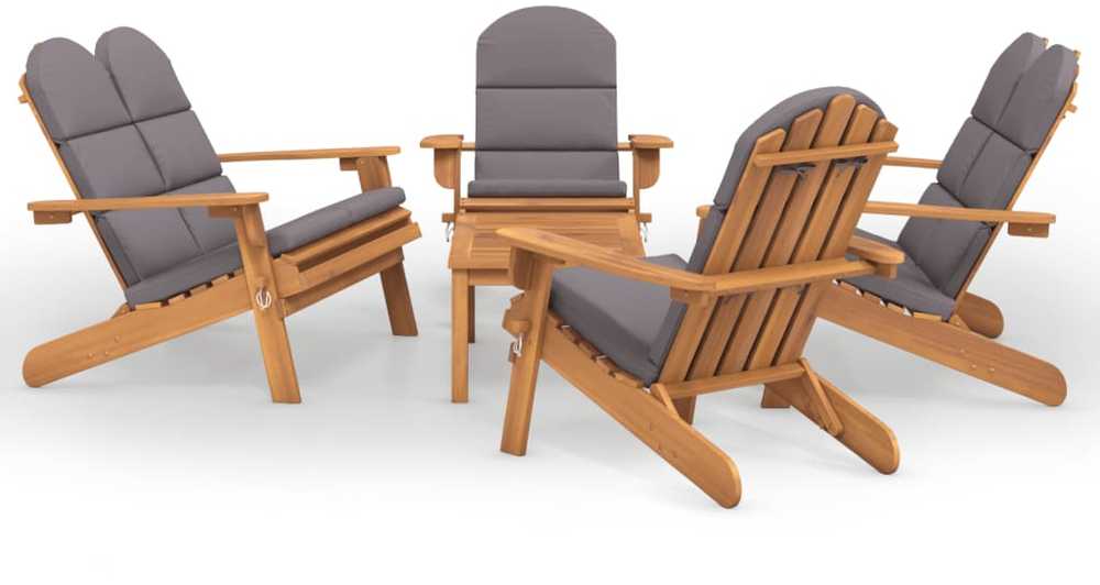 Lauko baldų komplektas Sodo adirondack komplektas, 5 dalių, akacijos medienos masyvas