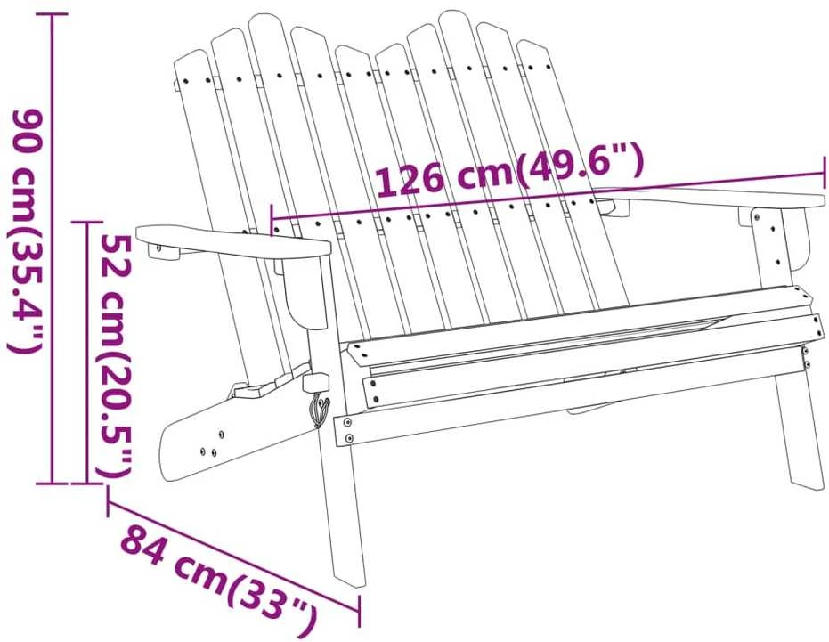 Sodo adirondack suoliukas, 126cm, akacijos medienos masyvas