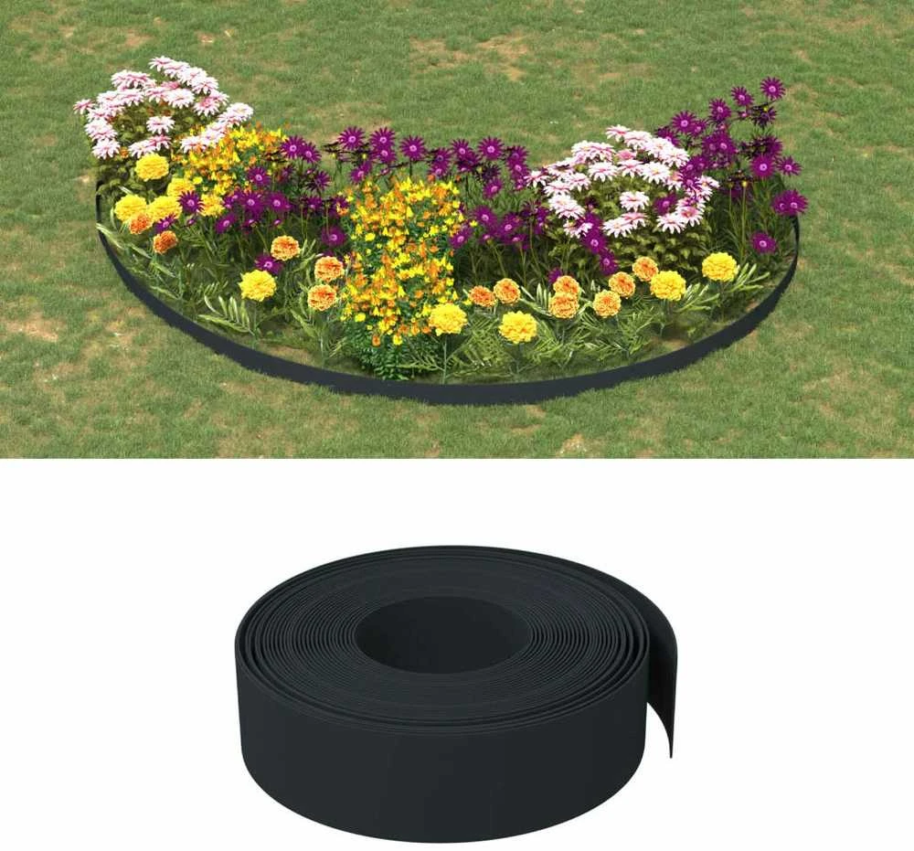 Sodo apvadai, 5vnt., juodas, 10m, 15cm, polietilenas