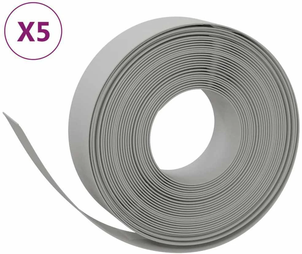 Sodo apvadai, 5vnt., pilkos spalvos, 10m, 15cm, polietilenas