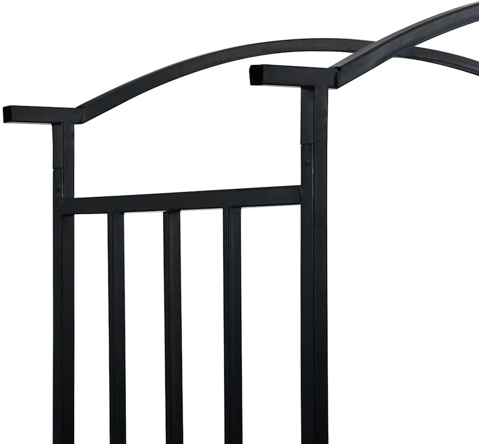 Sodo arka su suoliuku, juoda, 128x50x207cm, geležis