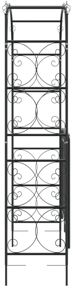 Sodo arka su varteliais, juodos spalvos, 108x45x235cm, plienas