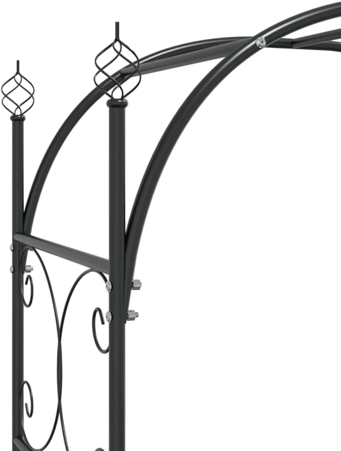 Sodo arka su varteliais, juodos spalvos, 108x45x235cm, plienas