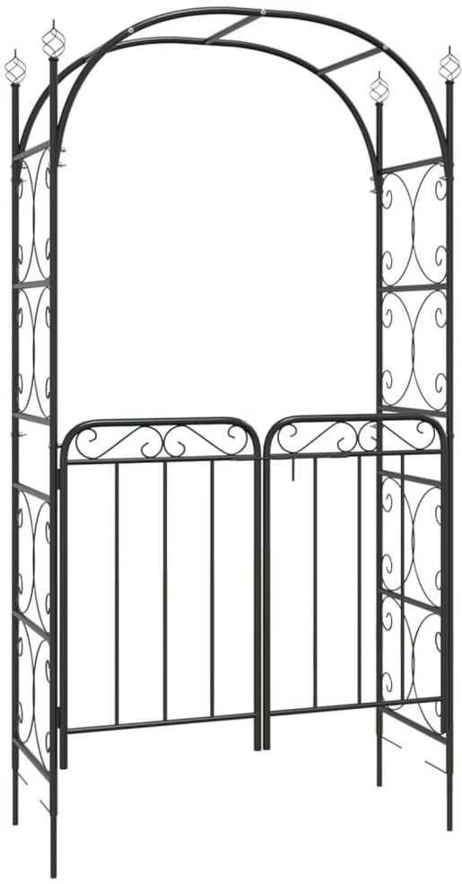 Sodo arka su varteliais, juodos spalvos, 108x45x235cm, plienas