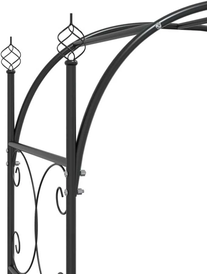 Sodo arka su varteliais, juodos spalvos, 108x45x235cm, plienas