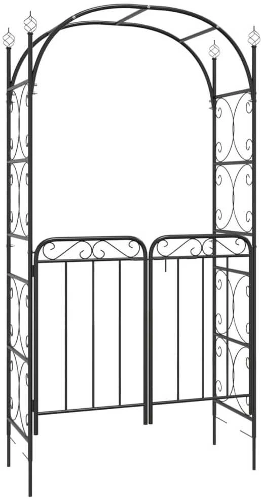 Sodo arka su varteliais, juodos spalvos, 108x45x235cm, plienas