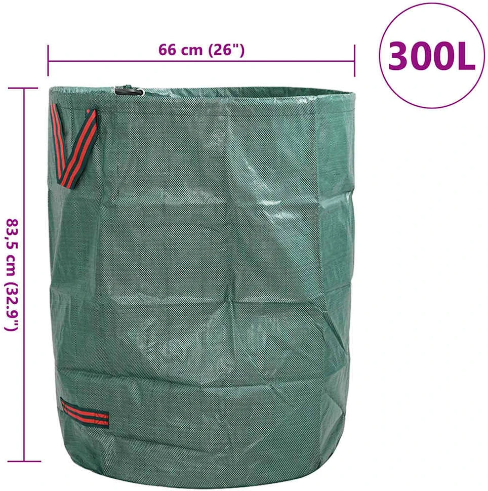 Sodo atliekų maišai 4 vnt. 300 l Žalia Polipropilenas