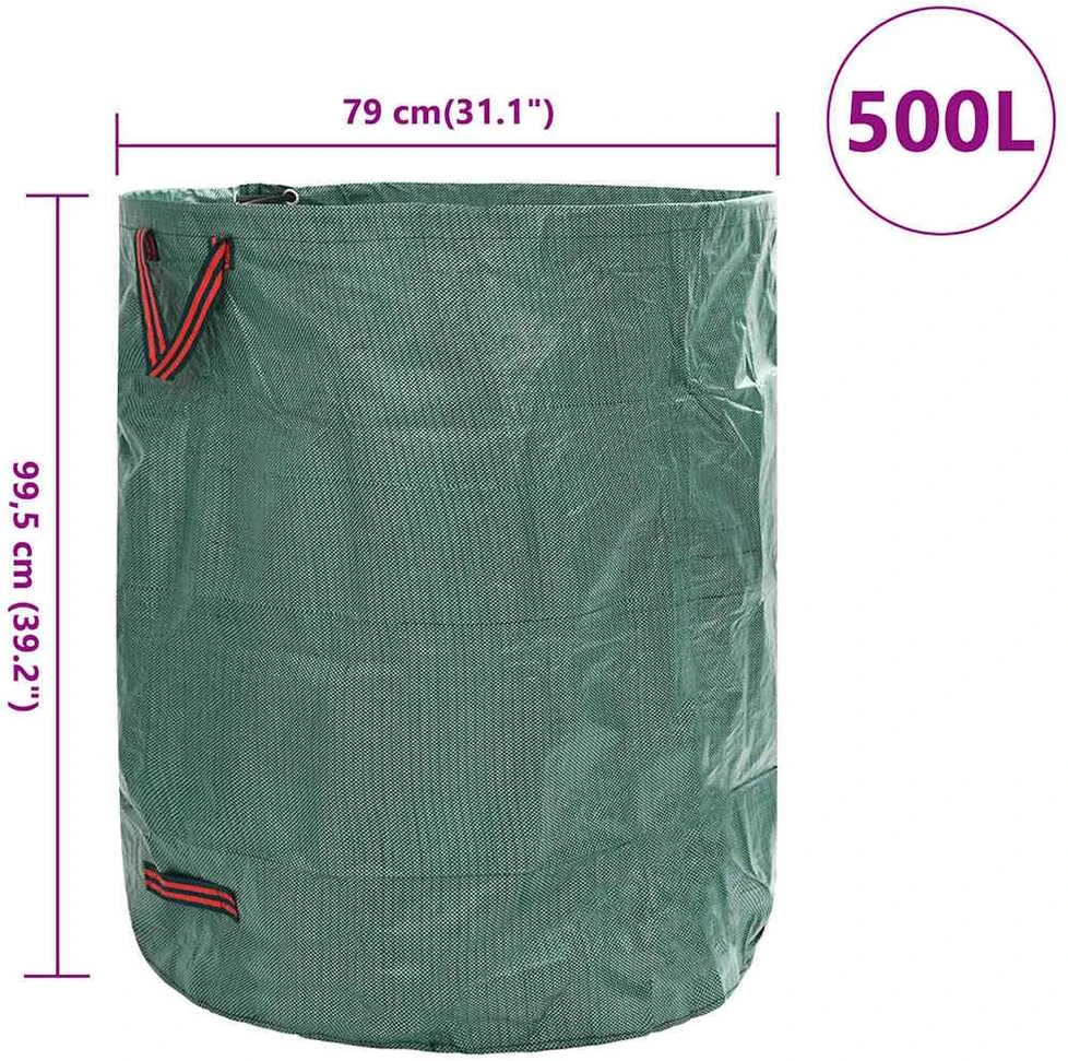 Sodo atliekų maišai 12 vnt. 500 l Žalia Polipropilenas