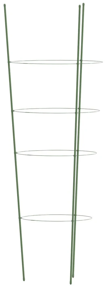 Sodo augalų atramos su 4 žiedais, 5vnt., žalios, 90cm, plienas