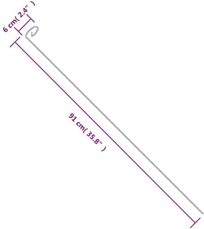Sodo augalų kuoliukai, 20vnt., tamsiai žalios, 91cm, plienas