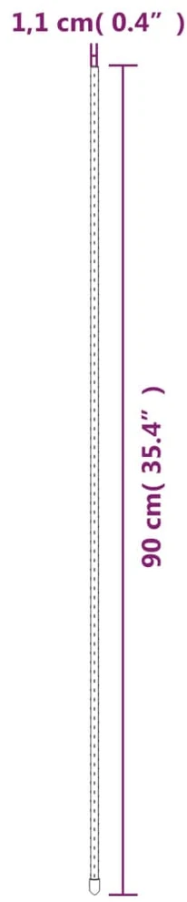 Sodo augalų kuoliukai, 30vnt., žalios spalvos, 90cm, plienas