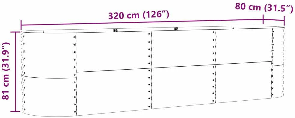 Pakelta lova Ruda 320 x 80 x 81 cm Plienas
