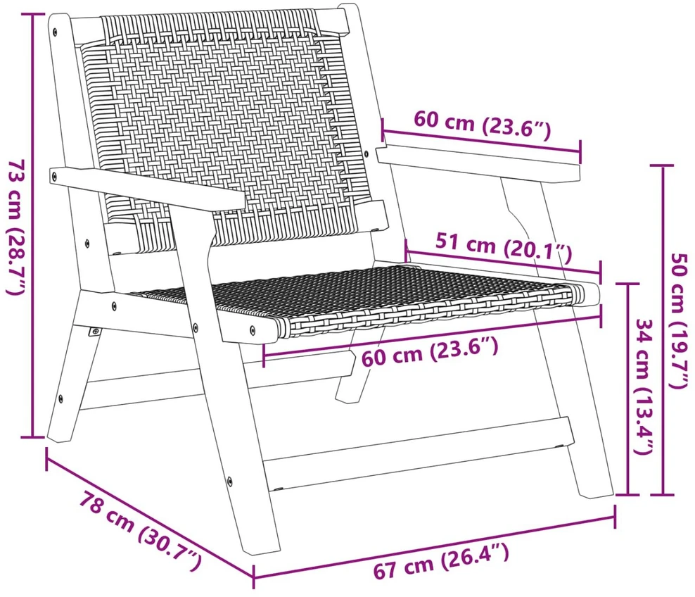 Sodo baldai 2 pcs Pilka 67 x 78 x 73 cm Kietos akacijos mediena