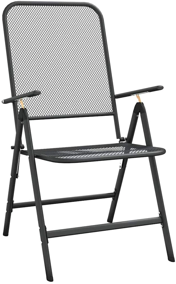 Lauko baldų komplektas Sodo baldų komplektas, 3 dalių, antracito, išplėstas metalas