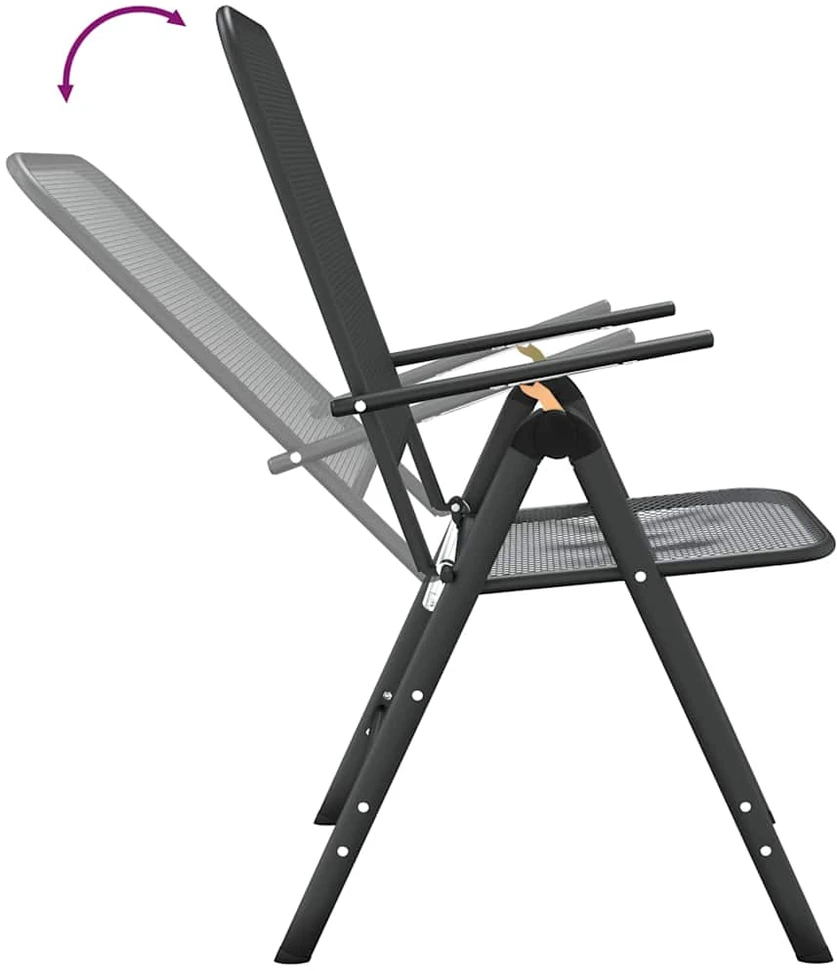 Lauko baldų komplektas Sodo baldų komplektas, 3 dalių, antracito, išplėstas metalas