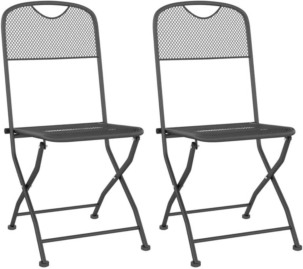 Lauko baldų komplektas Sodo baldų komplektas, 3 dalių, antracito, išplėstas metalas