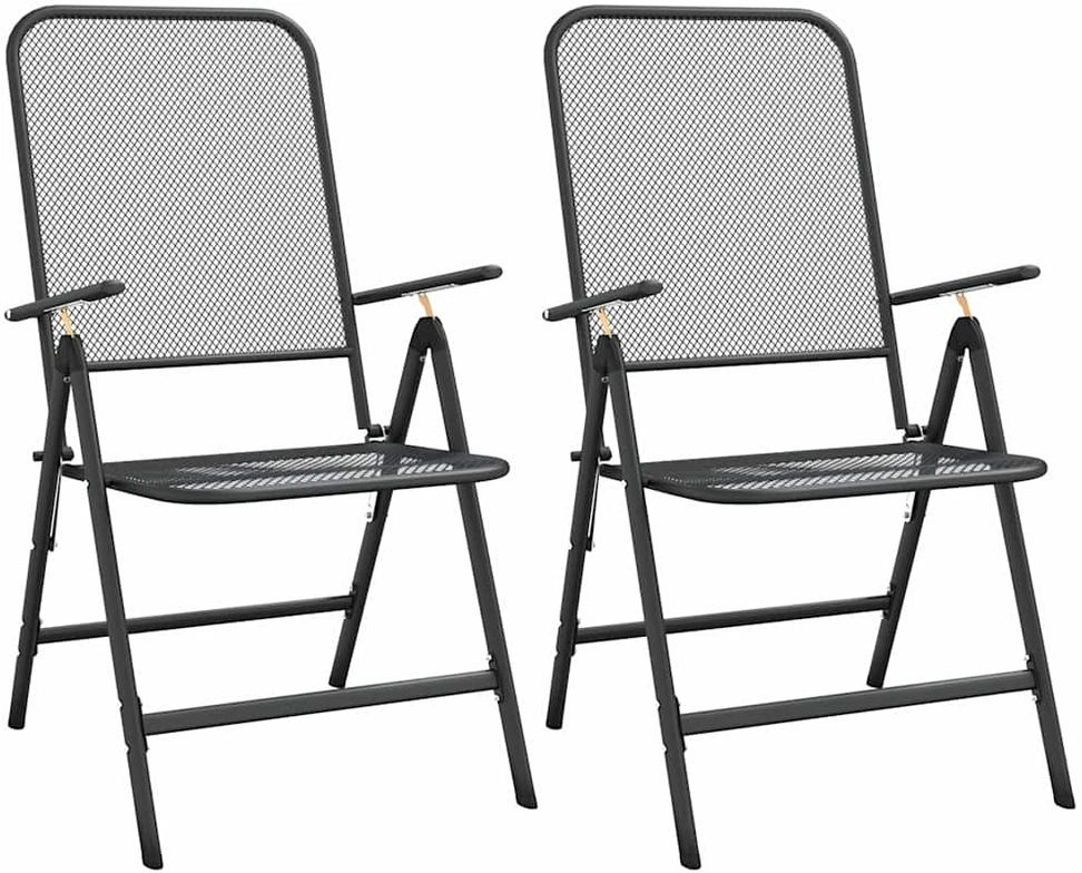 Lauko baldų komplektas Sodo baldų komplektas, 3 dalių, antracito, išplėstas metalas