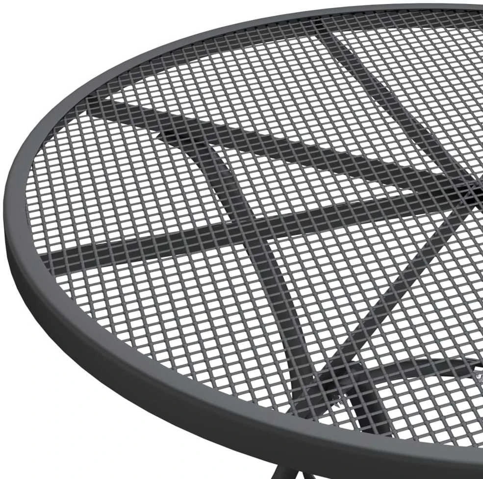 Lauko baldų komplektas Sodo baldų komplektas, 3 dalių, antracito, išplėstas metalas